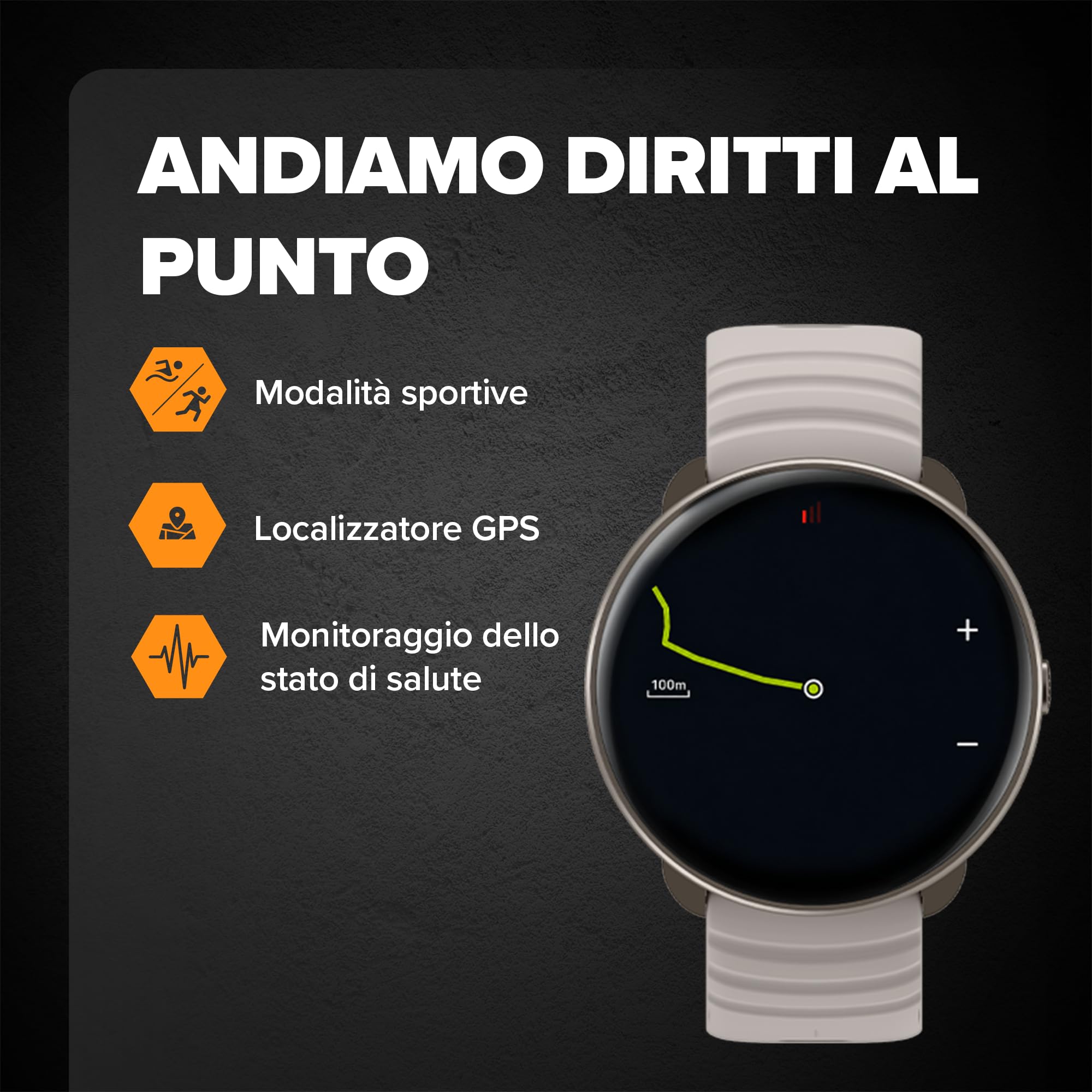 HAMMER VENTUS Smartwatch – Pantalla AMOLED de 1,3", pulsómetro y SpO2, 144 modos deportivos, Bluetooth 5.3, compatible con Android e iOS, resistente, color negro