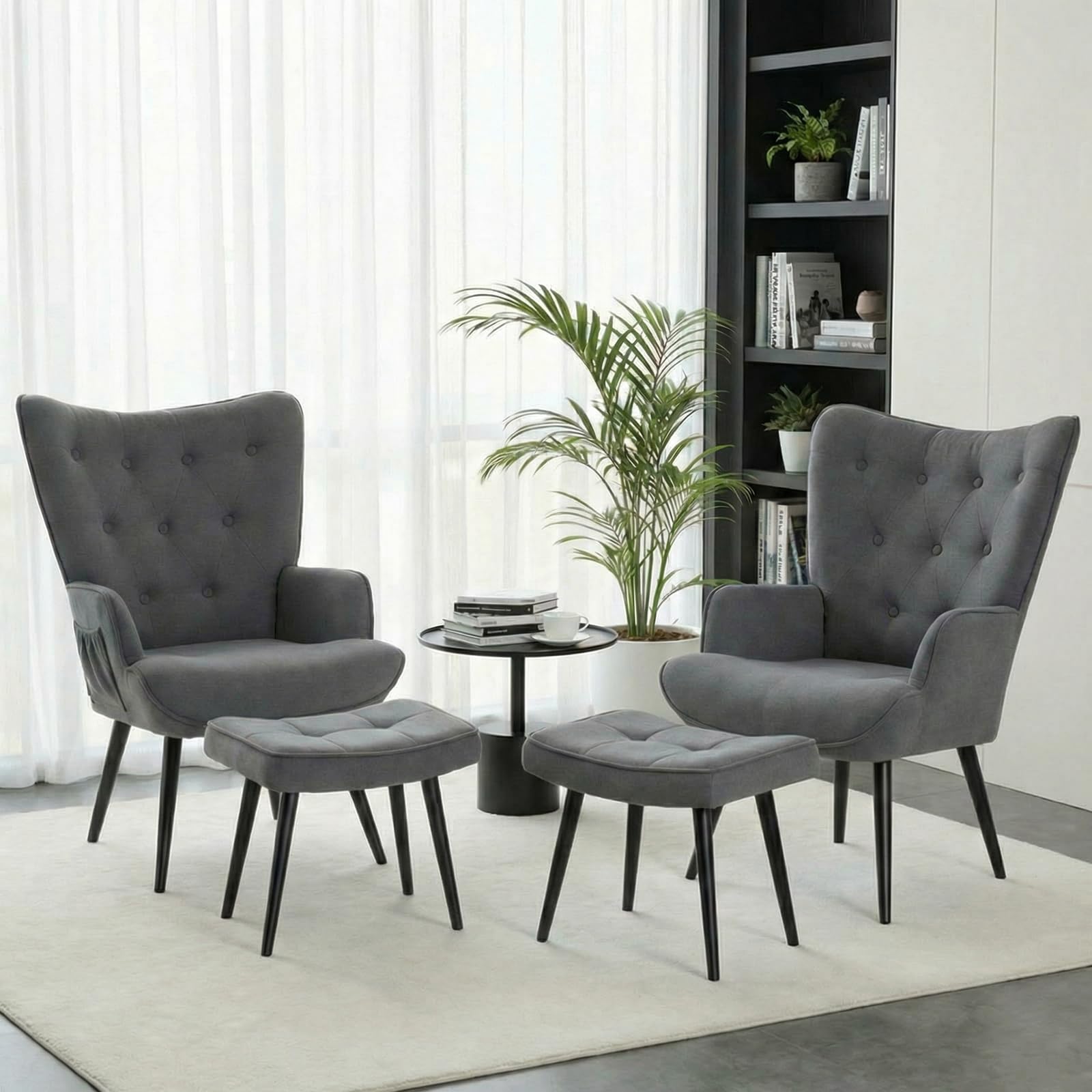 Clevich Poltrona Relax con Poggiapiedi, Fino a 168kg, Comoda Sedia da Lettura - Poltrone per Salotto, Camera & Dormitorio (Grigio)