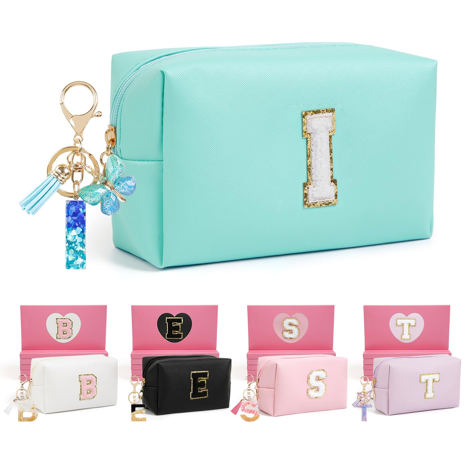 AIBFRID Birthday Gifts for Women Her,Travel Cute Makeup Bag,Large Capacity Cosmetic Bags for Women Makeup Pouch PU Leather Waterproof Cosmetic Bag (I,