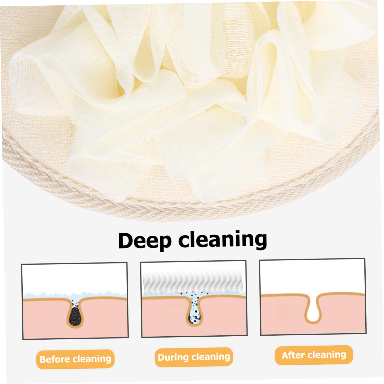 FRCOLOR Juego de 2 Esponjas Exfoliantes para Baño Y Ducha Paquete Familiar Cuerda para Colgar 4 Unidades