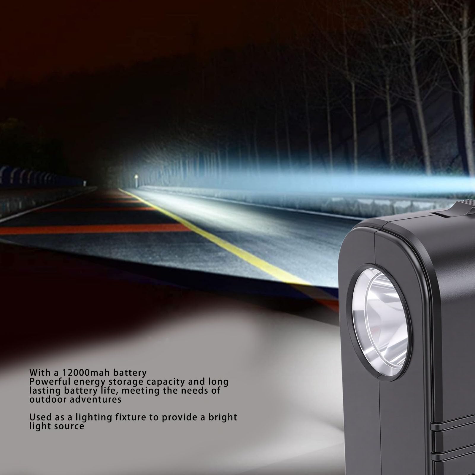 Asixxsix Generador Solar Portátil, Kit de Iluminación Solar para Camping con Panel de Batería de Litio de Polímero de 12000 MAh y Luz LED, para Fuente de Alimentación de Emergencia