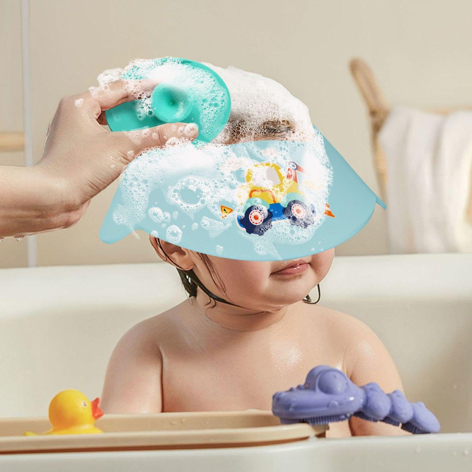 2 Pezzi Tappi Per La Doccia, 2 Pezzi Di Massaggio, Cartoni Gravi, Protezione Degli Occhi, Protezione Dell'Orecchio, Doccia Per Bambini E Lavaggio Per Capelli Impermeabili.