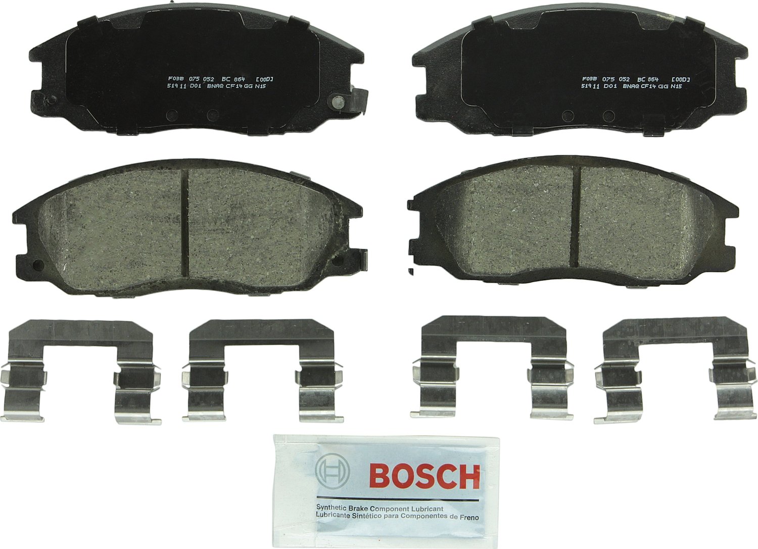 Bosch Automotive BP1078 QuietCast Premium Semi-Metallic Disc Brake Pad Set For: Subaru Forester, Legacy, Outback, B9 Tribeca, Tribeca, WRX, Front — view 290