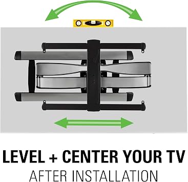 Sanus Vlf728 Steel (S2) Slim Full Motion (42-90) | Extend, tilt, swivel TV mount w/ DIY install, kit includes drill template & inclusive hardware pack, brushed steel finish
