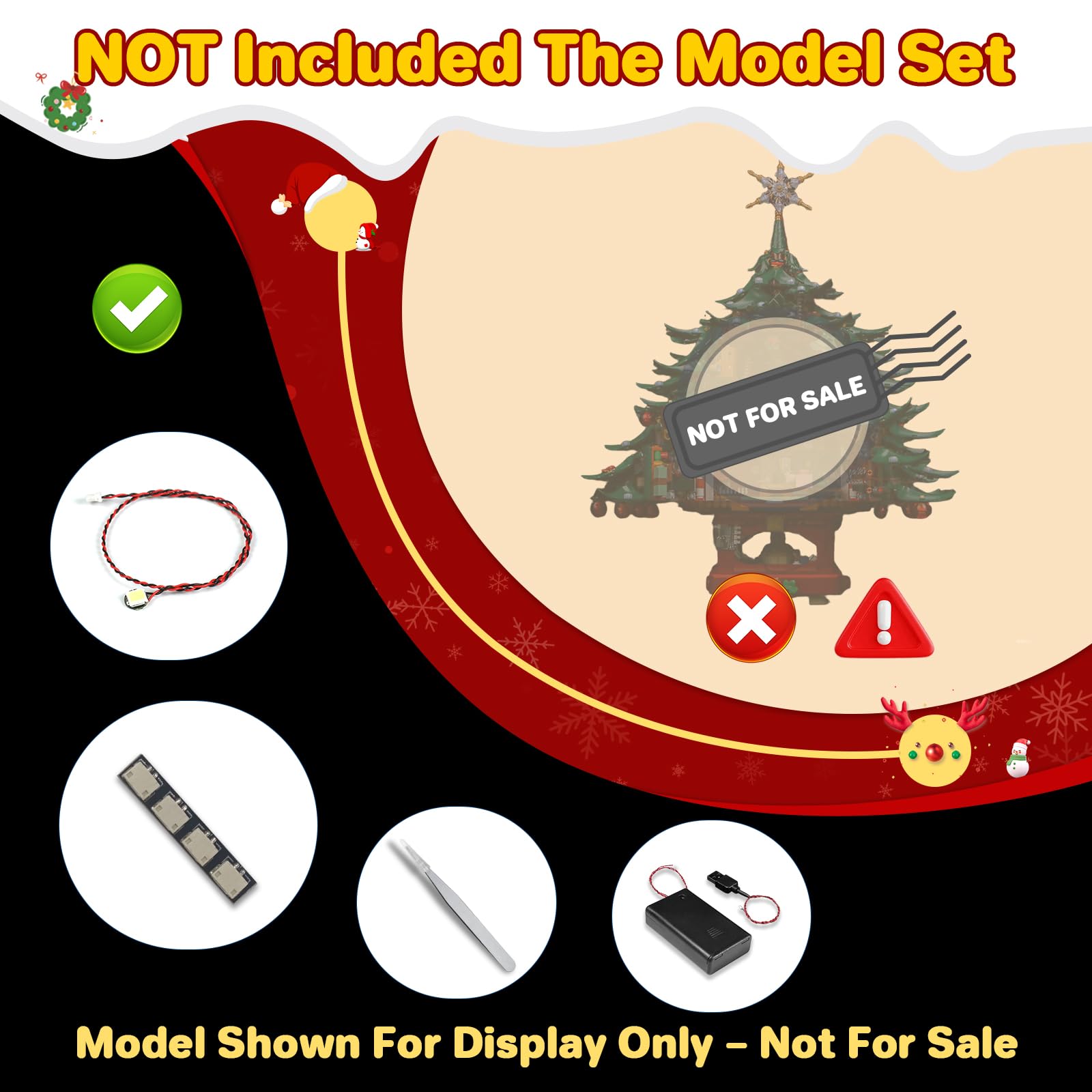 LocoLee Led Light Set Compatible with Lego 41843 Family Christmas Tree Decoration Led Decoration Lighting Kit Compatible with Lego 41843 Building Blocks Model,Only Lights Set,No Model - Image 2