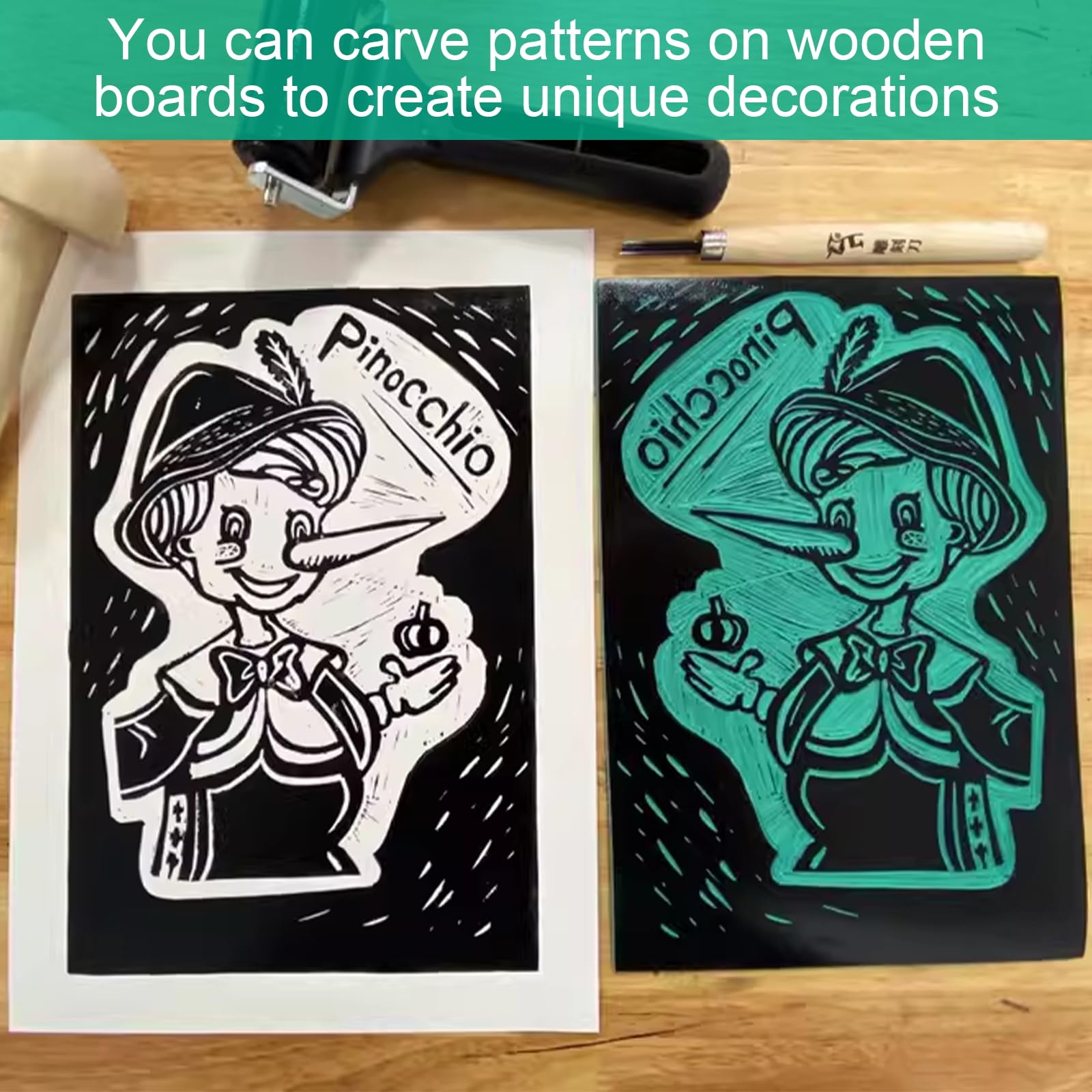 Plaques Linogravure Caoutchouc Souple - Lot 4 Tailles (A4+A6) - Pour Tampons Et Impression Artisanale