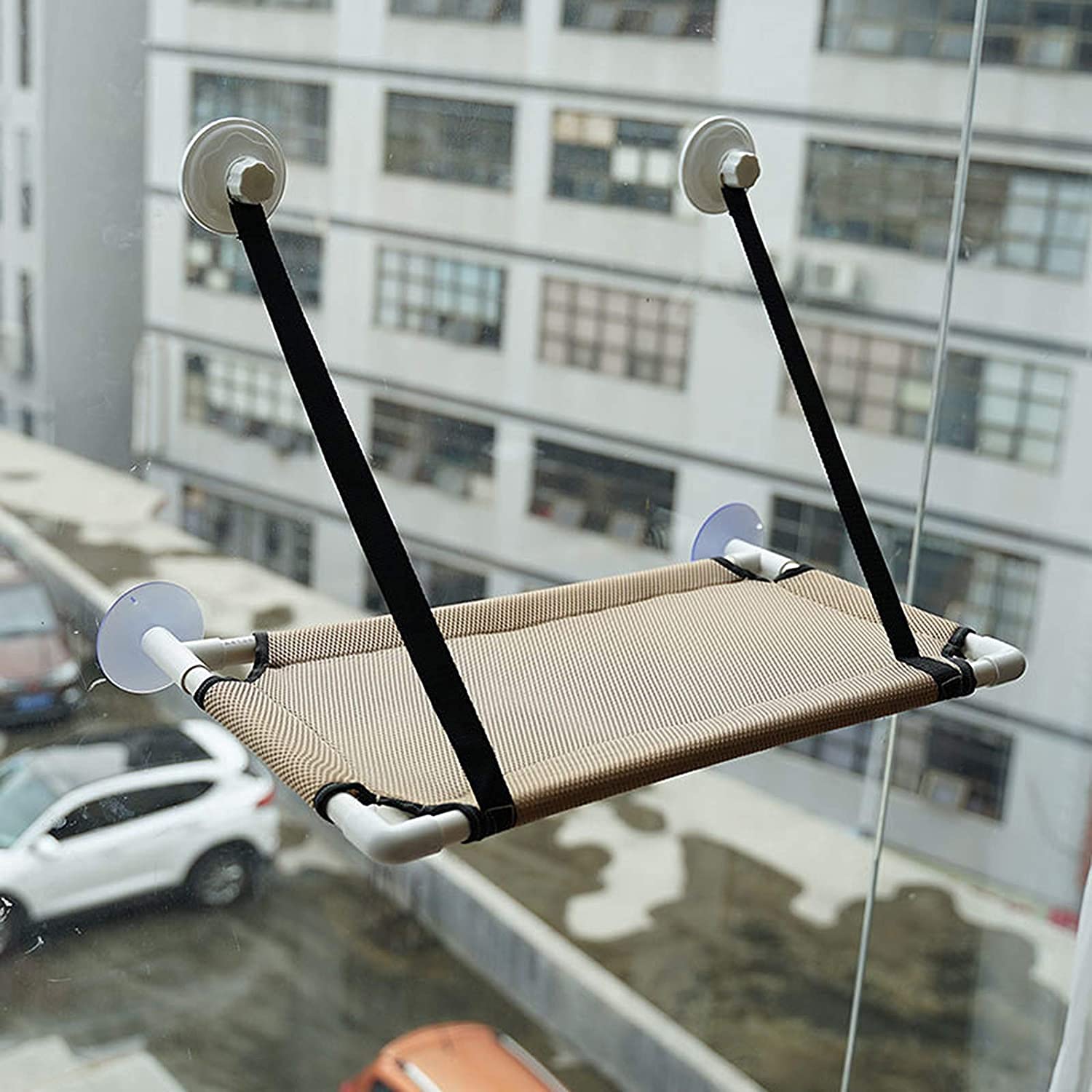 Hamaca para Gato Hamaca Ventana de Gato Cama Colgante para Gatos, Cama Tipo Hamaca con Ventana, Asiento de Cama con Ventosa, cómodo, Duradero, sólido, Ahorra Espacio, fácil de Limpiar, instala dife