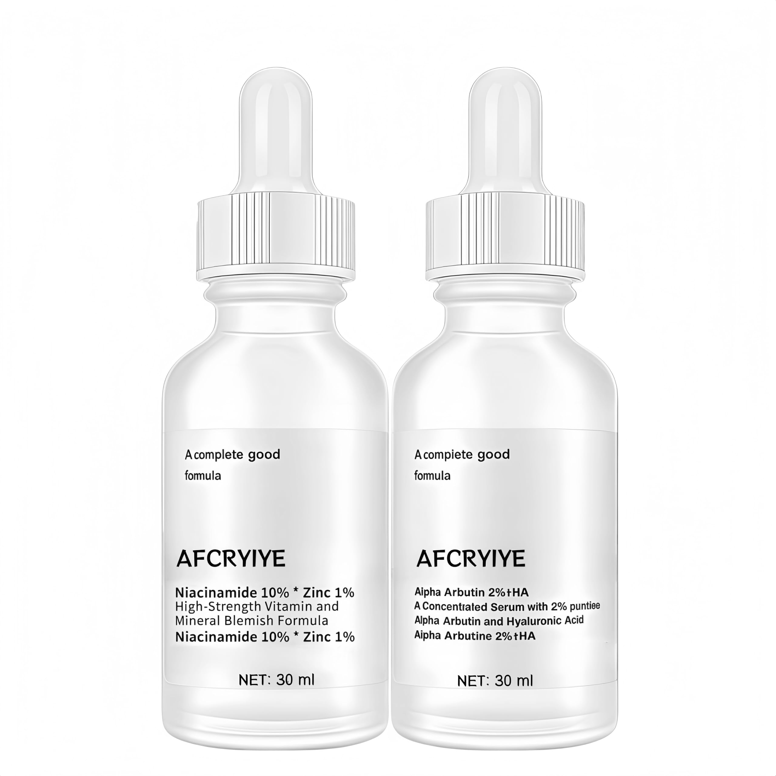 2% Alpha Arbutin + Hyaluronic Acid & 10% Niacinamide + 1% Zinc Dual Serum Set | Helps Improve Look of Dark Spots & Pores, Supports Skin Balance,