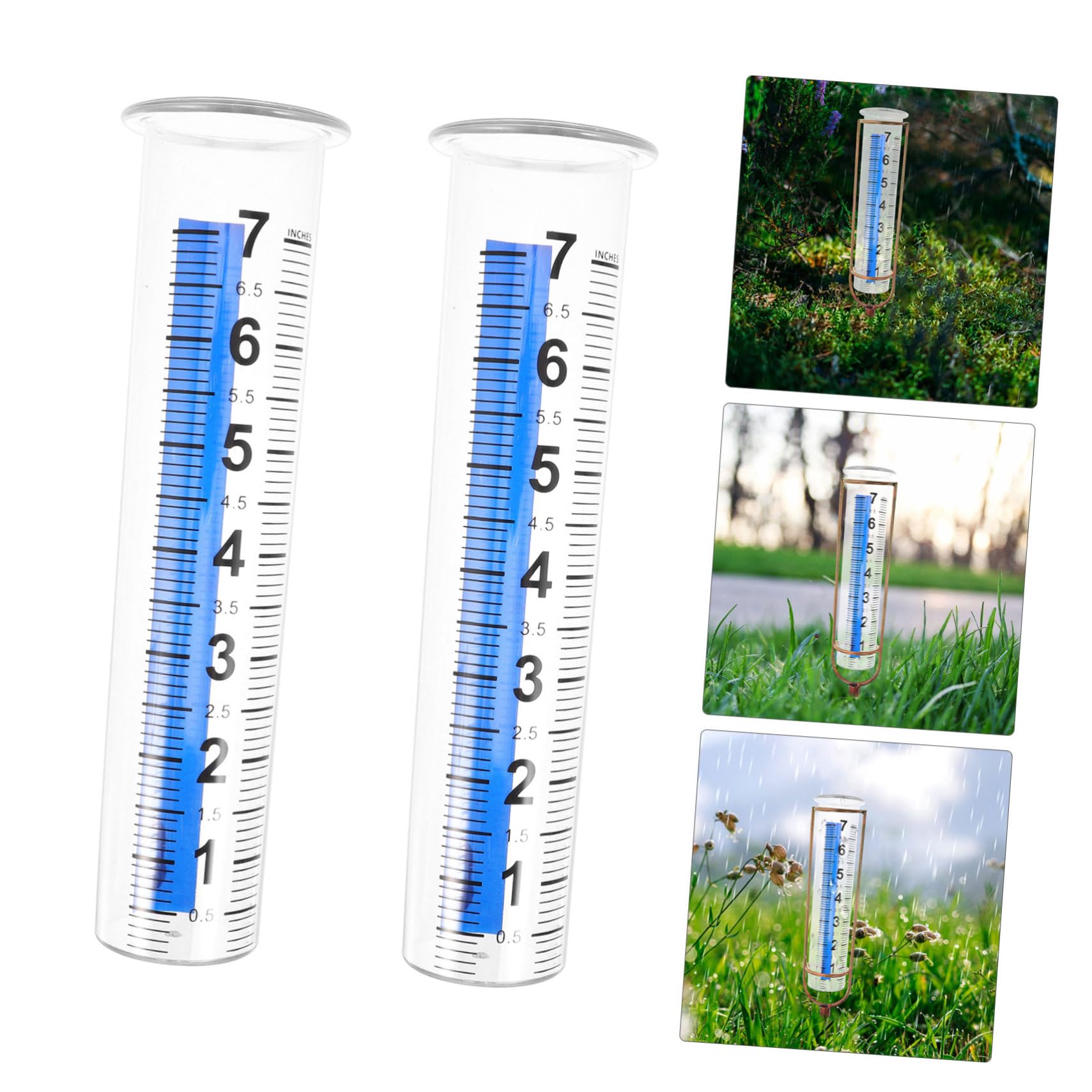 POPETPOP 3 Set Pluviometro Da Giardino Misura Erogatori Pluviometri Catena Della Pioggia Tubo Da Giardino Espandibile Timer Per L'acqua Plastica Riutilizzabile 2 Pezzi * 3