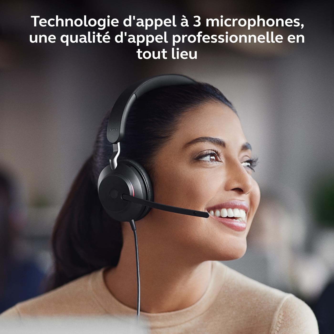 Jabra Evolve2 40 SE Casque stéréo Filaire avec réduction du Bruit, Technologie à 3 Microphones et câble USB-C - Certifié MS Teams, Compatible avec Toutes Les Autres Plateformes - Noir
