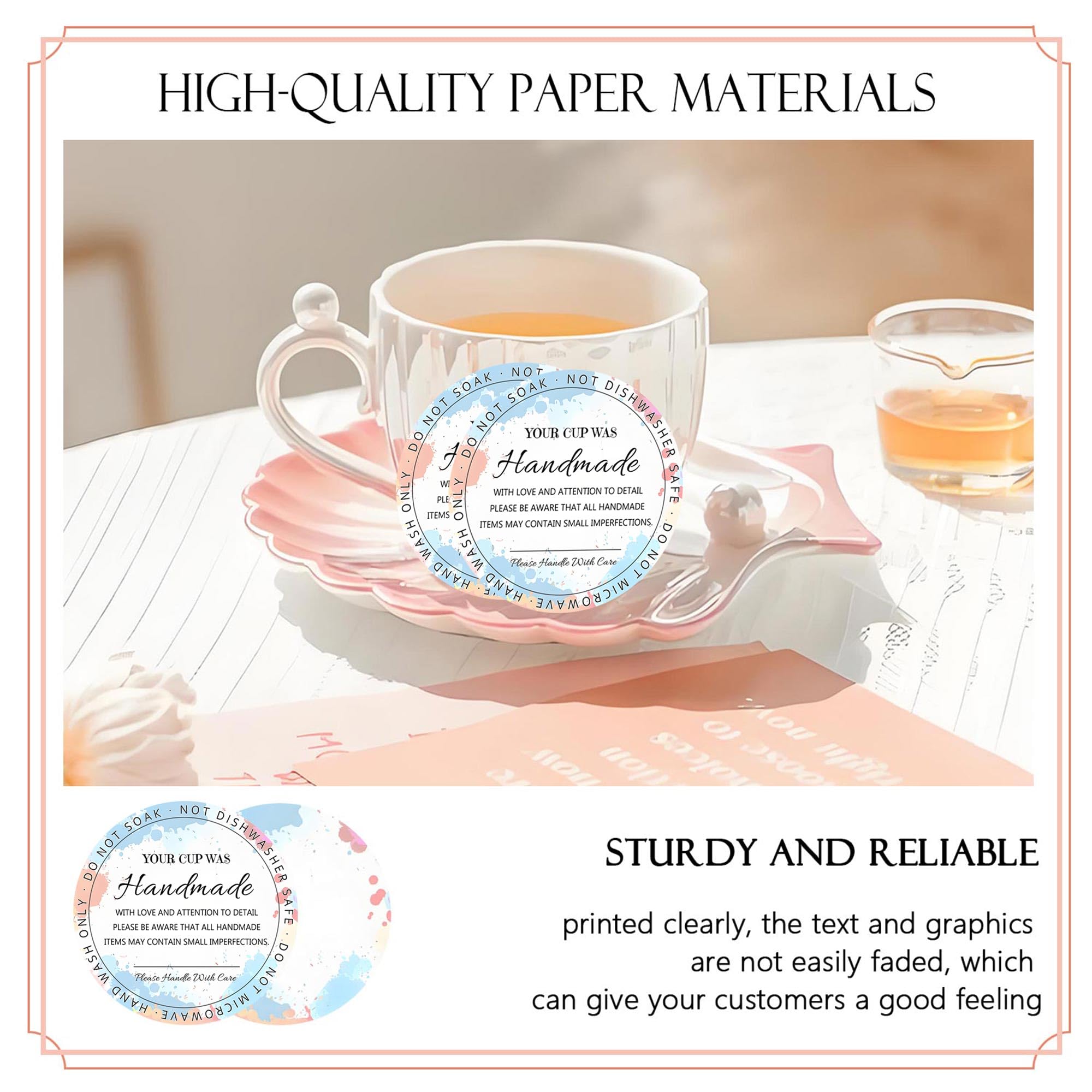 200Pack Cup Care Instructions Cards - 2.5 Inch Tumbler Cleaning Cards - Business Mug Customer Directions Reminder Insert - Image 4