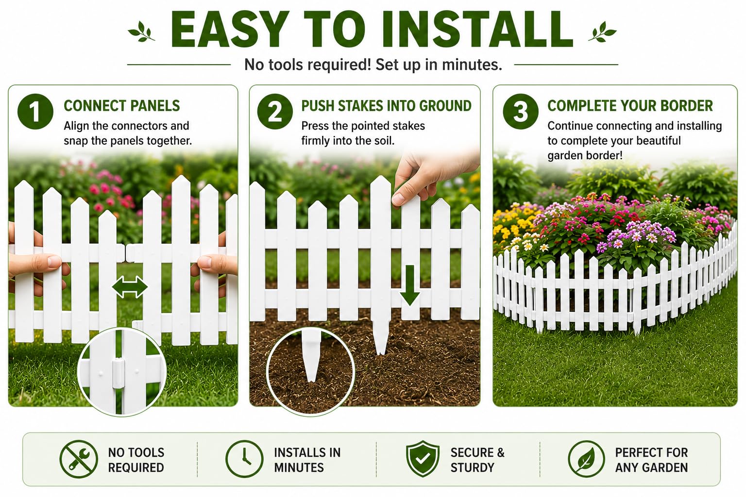 TASMAX Garden Fence - Durable PVC Edging -7
