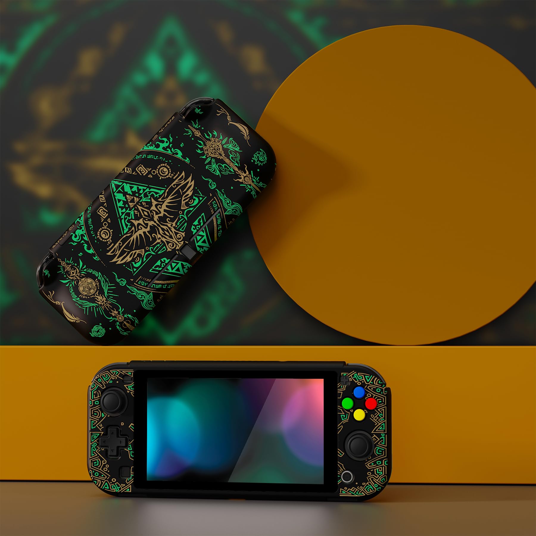 PlayVital Cover per Nintendo Switch Lite,Custodia Grip Ergonomica Copertura Protettiva Rigida Pellicola Copri Analogici per Nintendo Switch Lite Console-ZealProtect-Totem del Regno