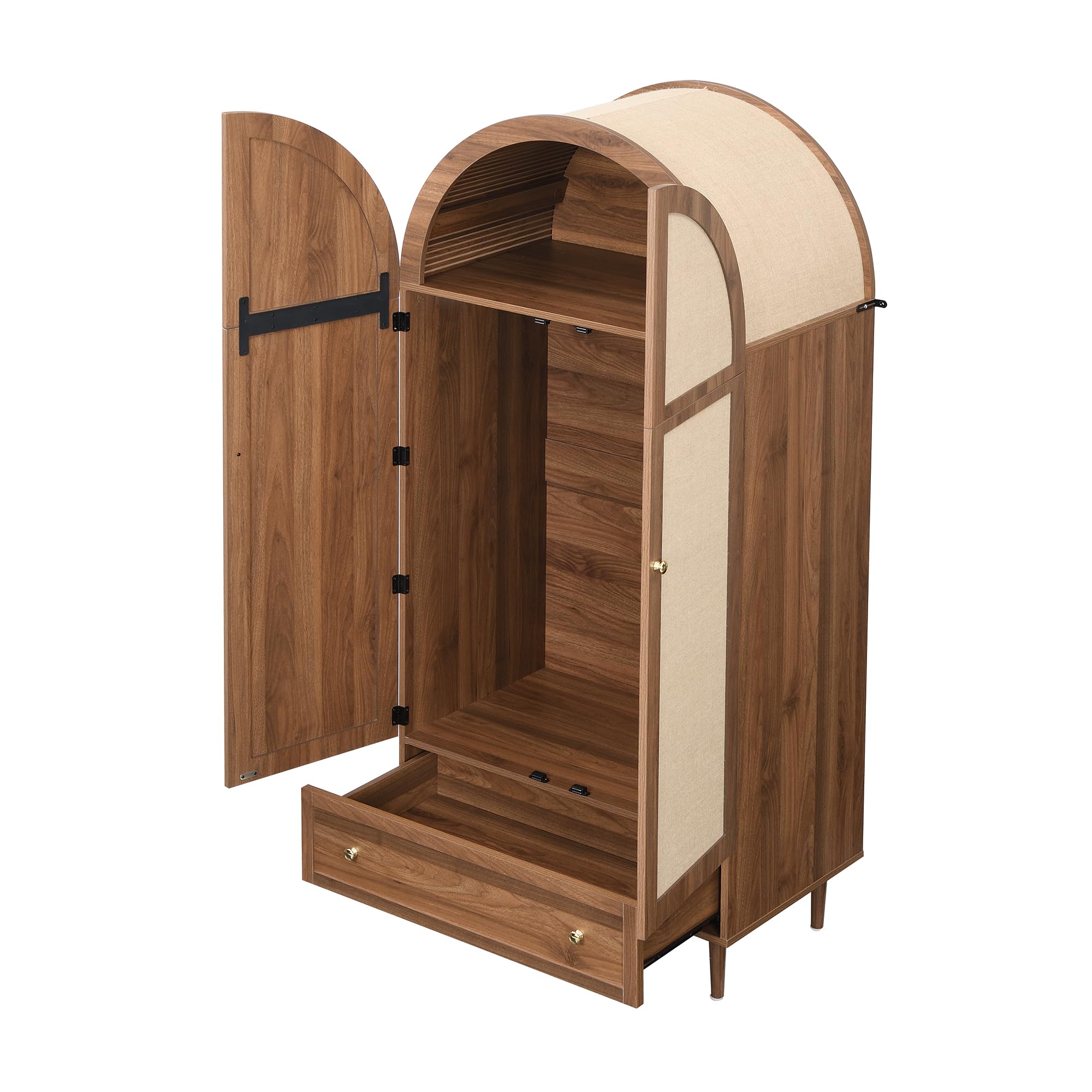 Wiuzo Armadio con cassetti, 79 x 50 x 175 cm (lunghezza x larghezza x altezza), porte in legno con rivestimento in lino, ampio spazio di archiviazione, armadio per camera da letto, soluzione di