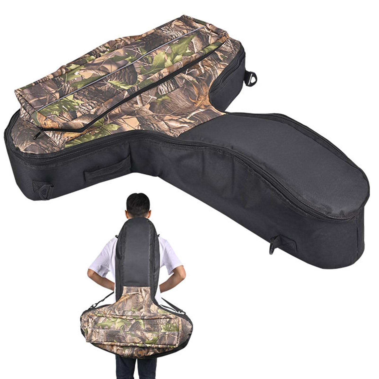 Étui pour arbalète avec bandoulière - Sac pour arbalète de Chasse en Plein air à Coque Souple et Durable, Noir/Camouflage