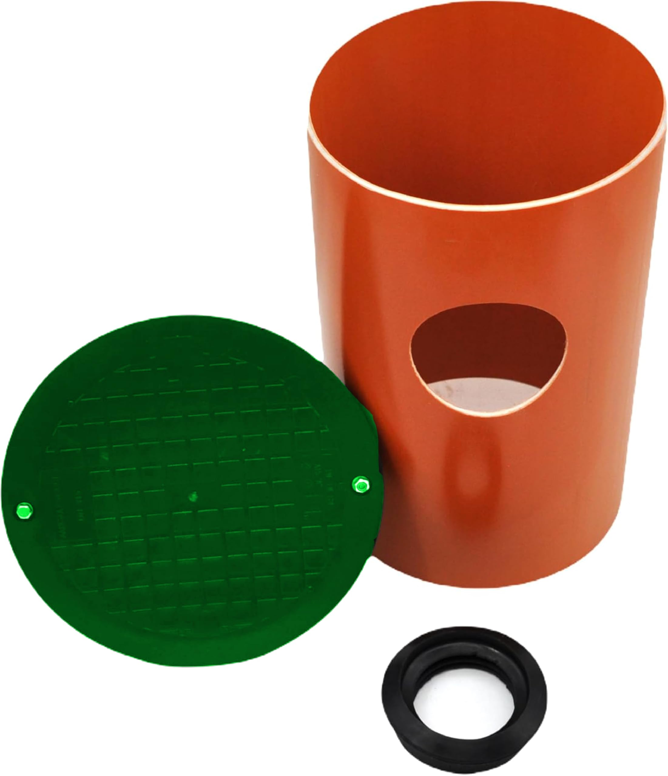 KG Rohr Abwasserrohr DN315 0,5m/1m mit 1/2/3/4 Anschluss DN110/DN160 Manschette Drainageschacht Deckel Grün Sickerschacht Schacht Kontrollschacht Drainage Dachrinne (0,5m Rohr 1x Manschette 110)