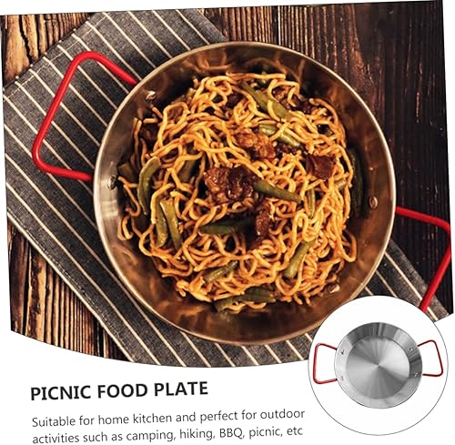 Miniatura 3 de RORPOIR 1 placa de doble asa para servir plato de camping, bandeja de té y café, bandeja para servir papas fritas, bandejas decorativas, plato de