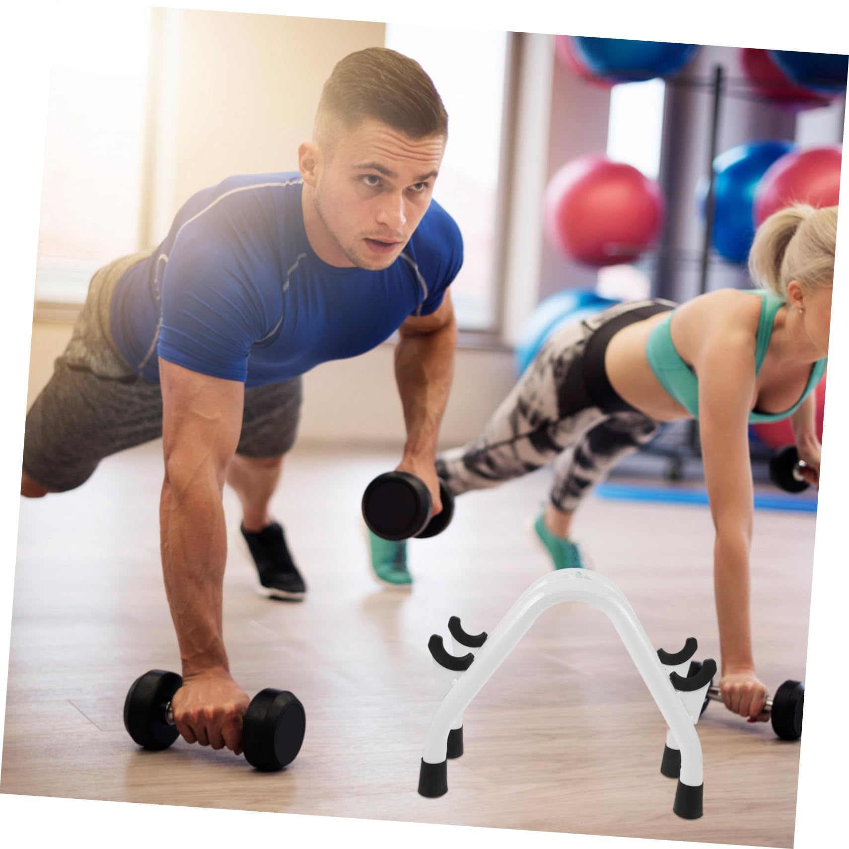 Sosoport Soporte Resistente al Desgaste Mancuernas para Hierro Blanco de Organizador Alta Capacidad de Carga y Adecuado para Almacenamiento en Gimnasio Casa