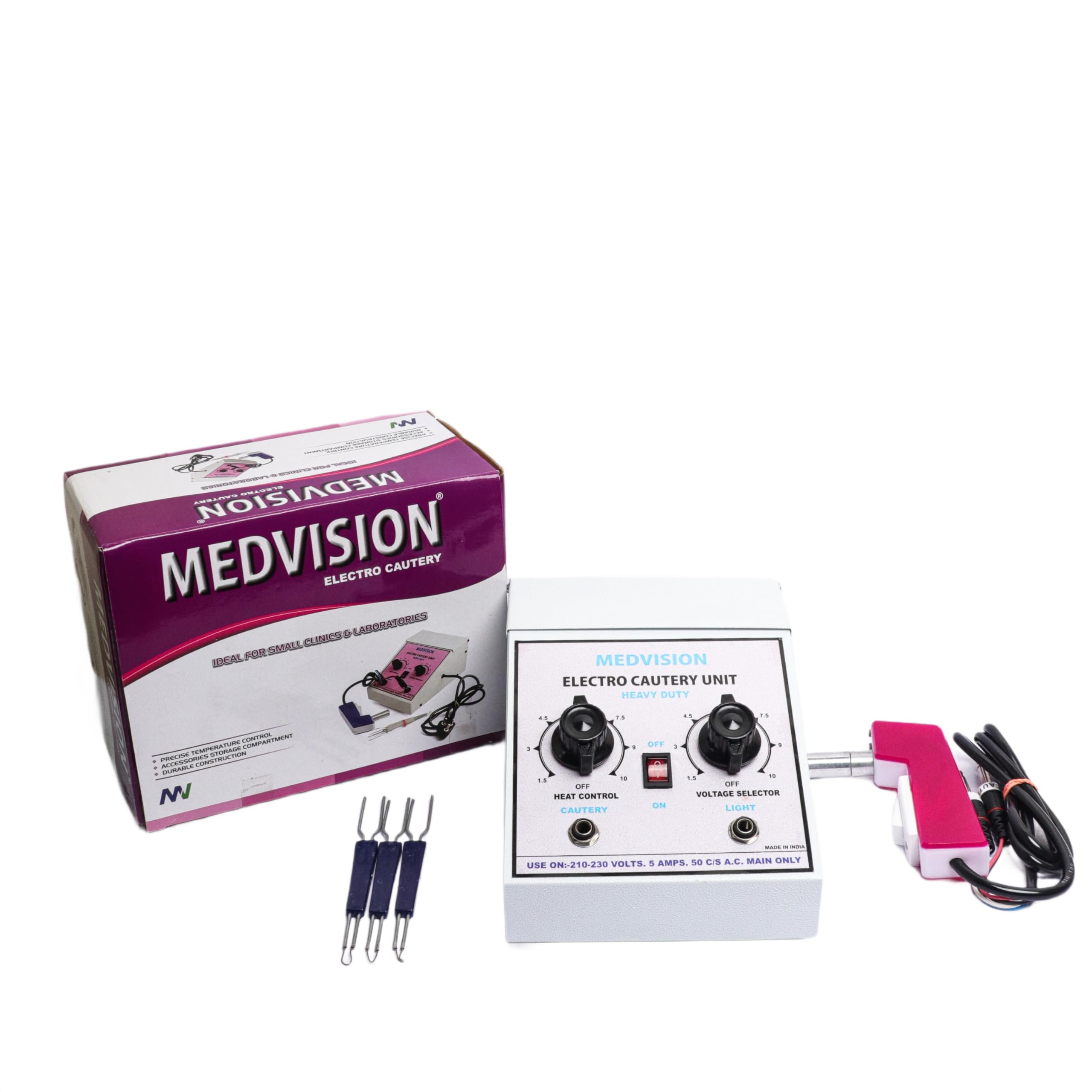 Electro Surgical Cautery Machine 50W with 1 year Warranty, Cautery Machine to Remove Skin Tags, Warts, Corn,Ideal for small clinics & laboratories, Precise Temperature control, Accessories storage compartement, Durable Construction and can be used to stop bleeding