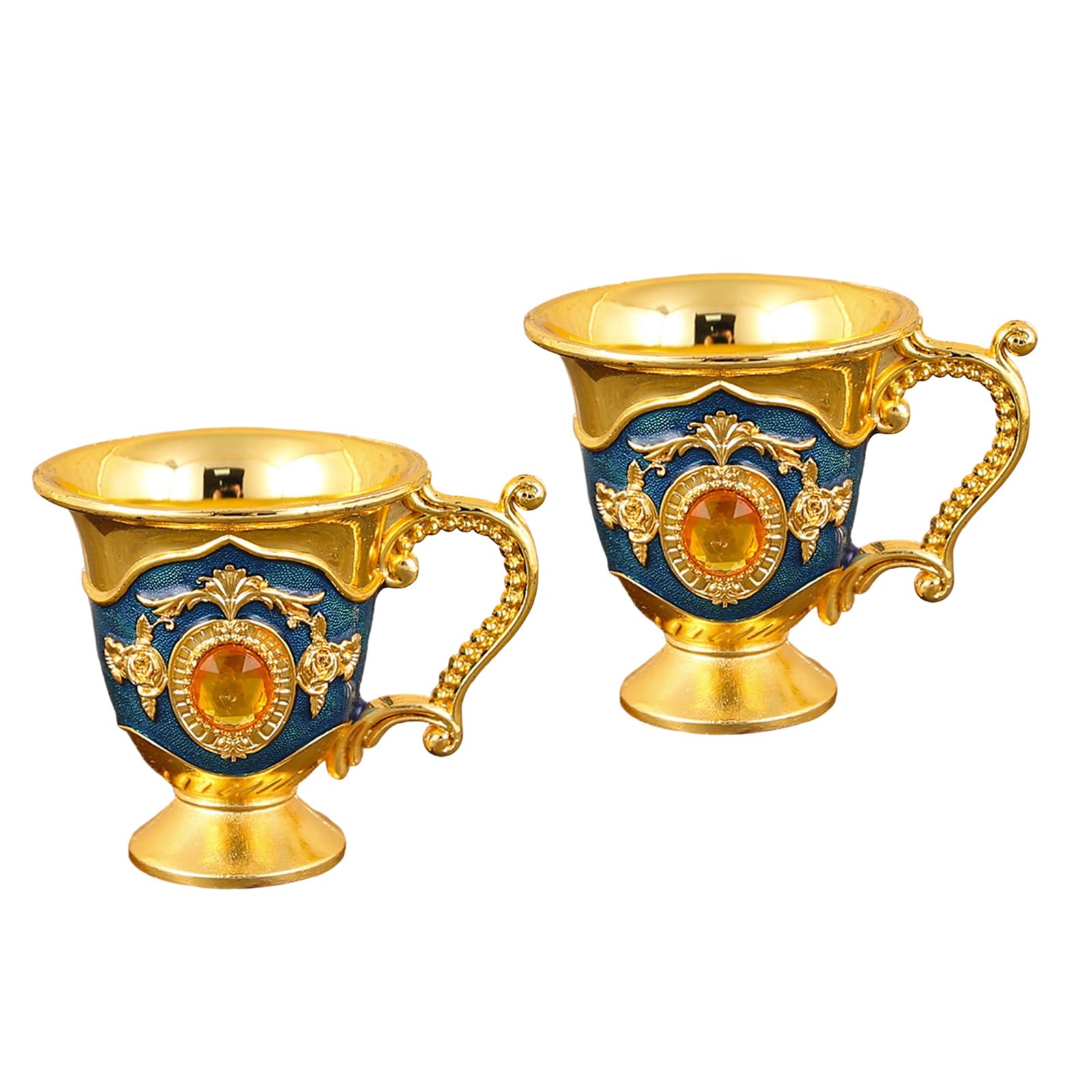 Tsophreniq 2Pieces Retro Zincs Alloys Whiskeys Shot Cups for Cocktails and Gift Traditional Barwares Set