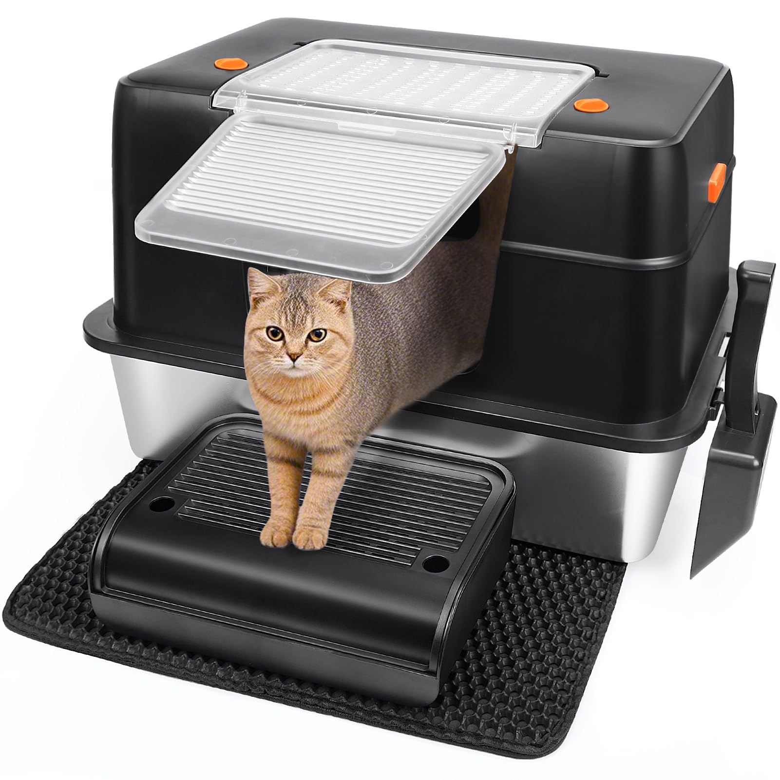 Vivifying Edelstahl-Katzentoilette (XL)