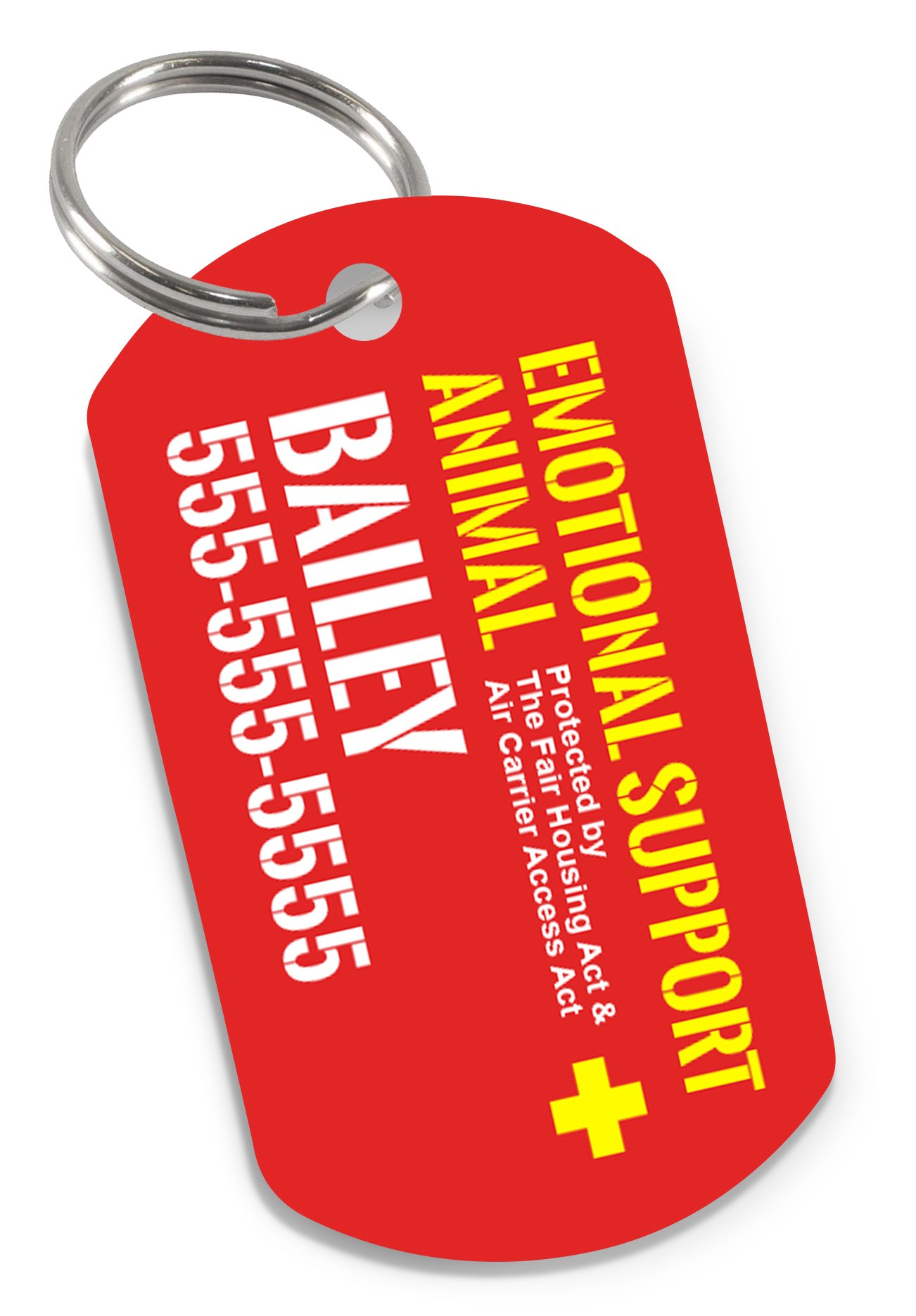 Emotional Support Animal (ESA) Pet ID Tag Personalized with Pets Name & Contact Number [USA COMPANY]