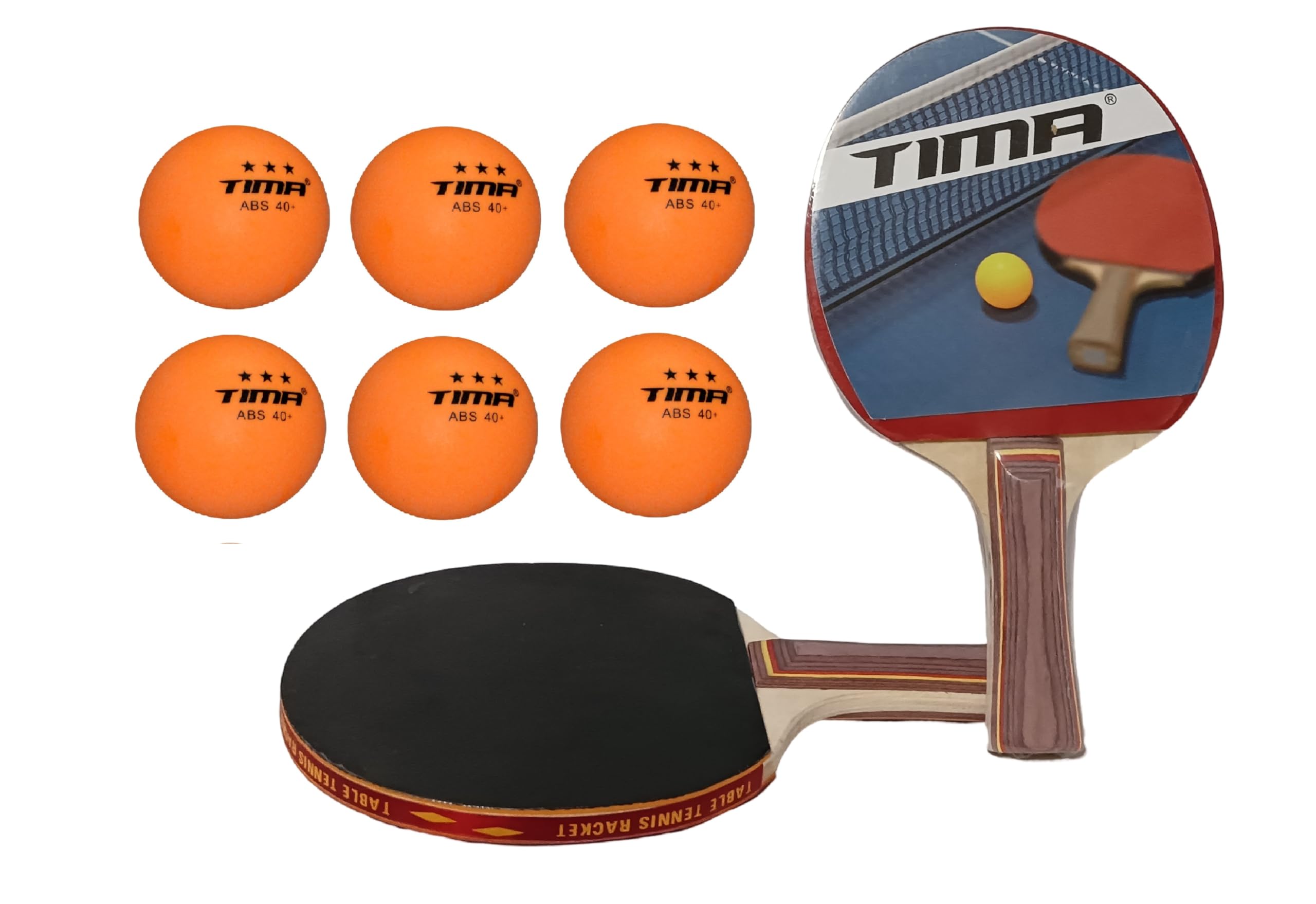 Tima Table Tennis Set of 2 Table Tennis Rackets with 6 Balls, Indoor Game Space Rackets-picture-35