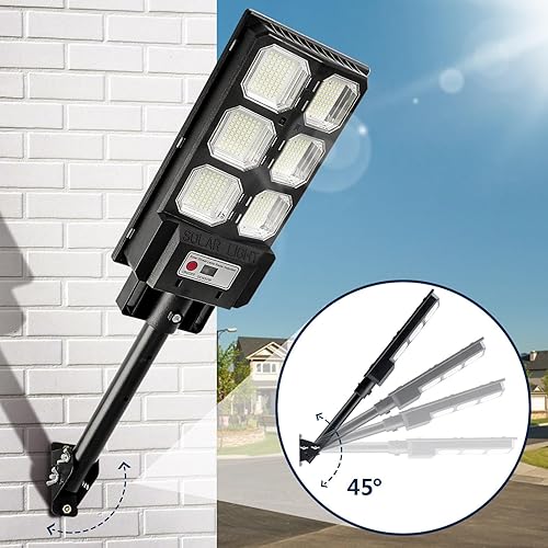 Miniatura 3 de SZPIOSTAR Luces solares para exteriores, luz de calle solar impermeable del atardecer al amanecer con sensor de movimiento y control remoto, lámpara