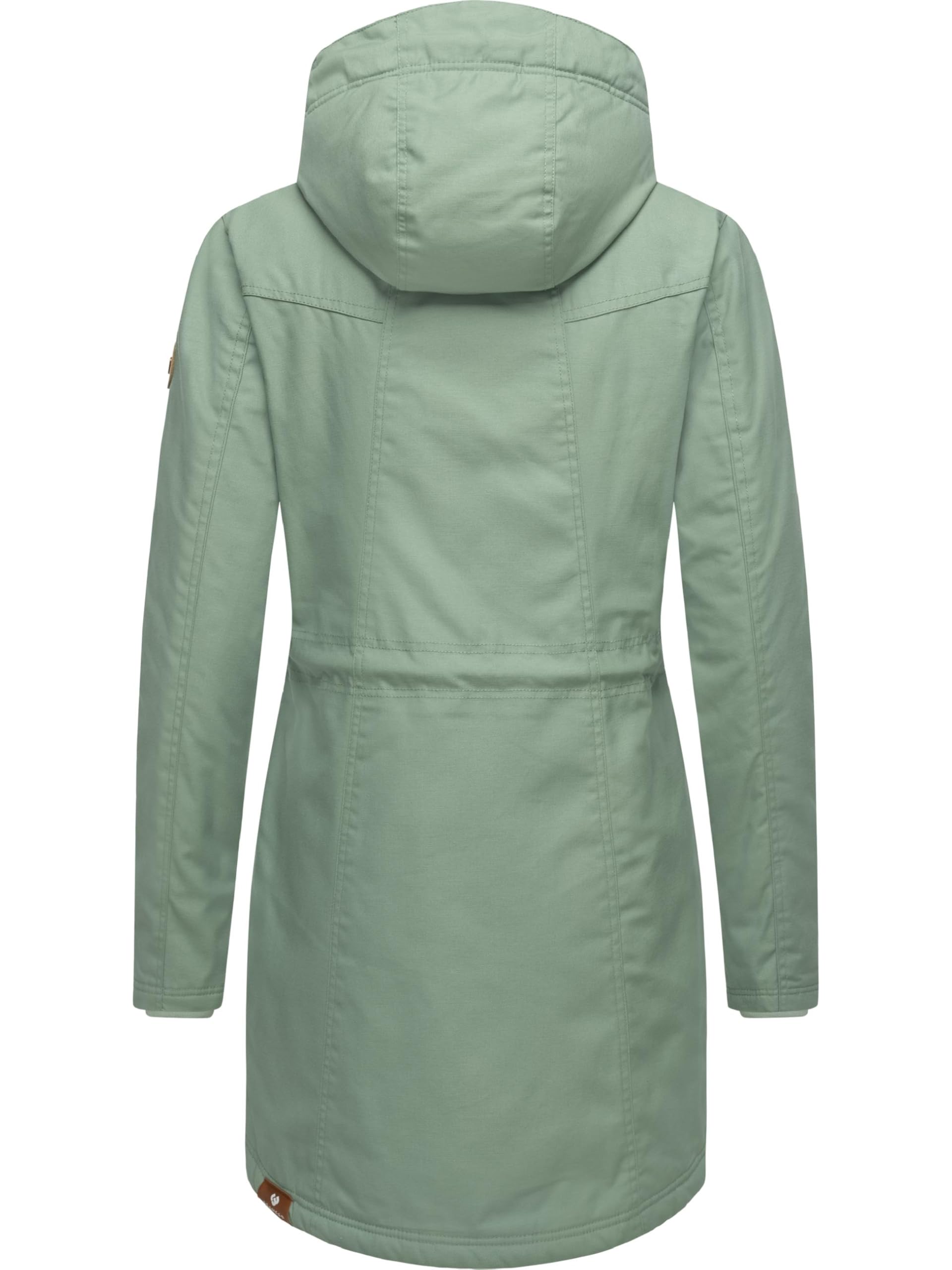 Ragwear Damen Winter-Kurzmantel Elsie mit Kapuze, vegan