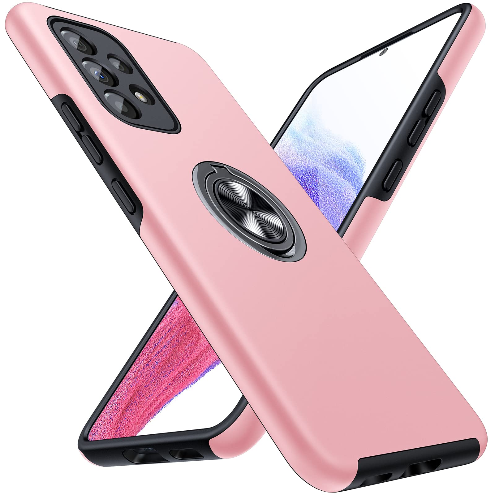 JAME for Samsung A53 5g Case, Galaxy A53 5g Case with Shockproof Protective Phone Cover with Rotatable Kickstand for Samsung Galaxy A53 5G Cover, Pink