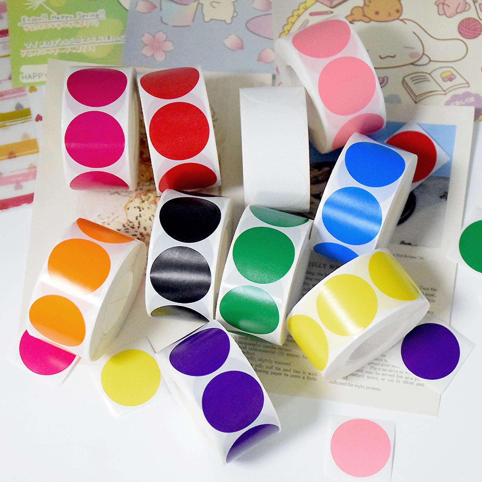 Adesivi rotondi da 25 mm per codifica a colori