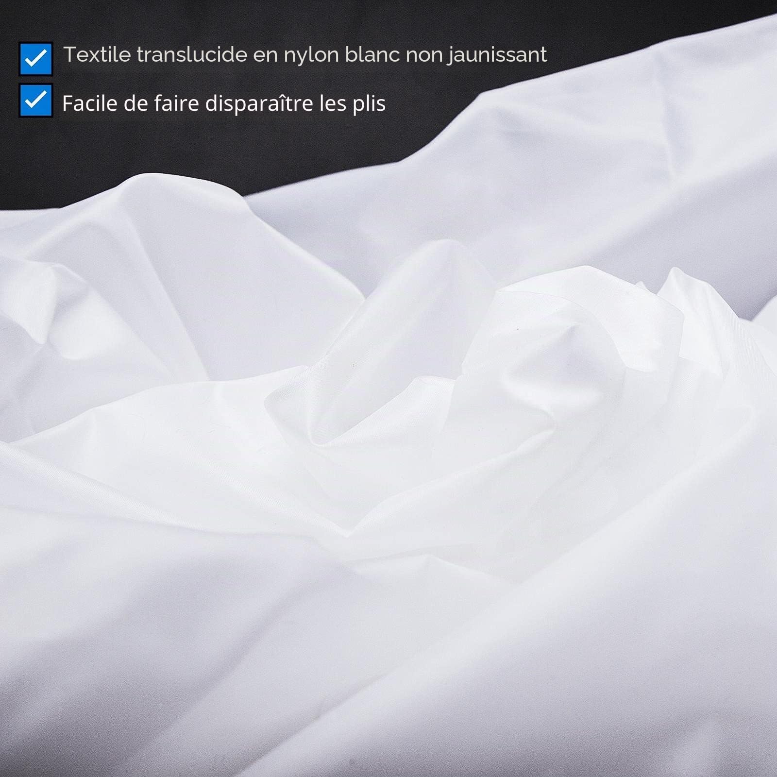 Tissu de Diffusion sans Couture en Nylon Blanc Transparent 1,5mx3m Diffuseur pour Tente de Shooting Phtotgraphique Softbox Tente de Lumière