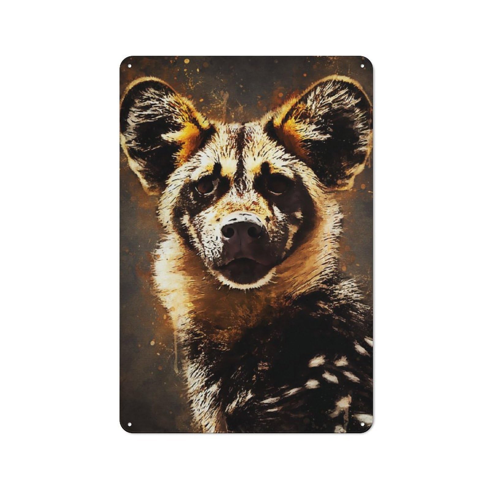Junmoney Cute Hyena Retro Tin Sign 30X20cm For Garage Or Workshop, For Furnishing A New Garage And Workshop With Retro Decor