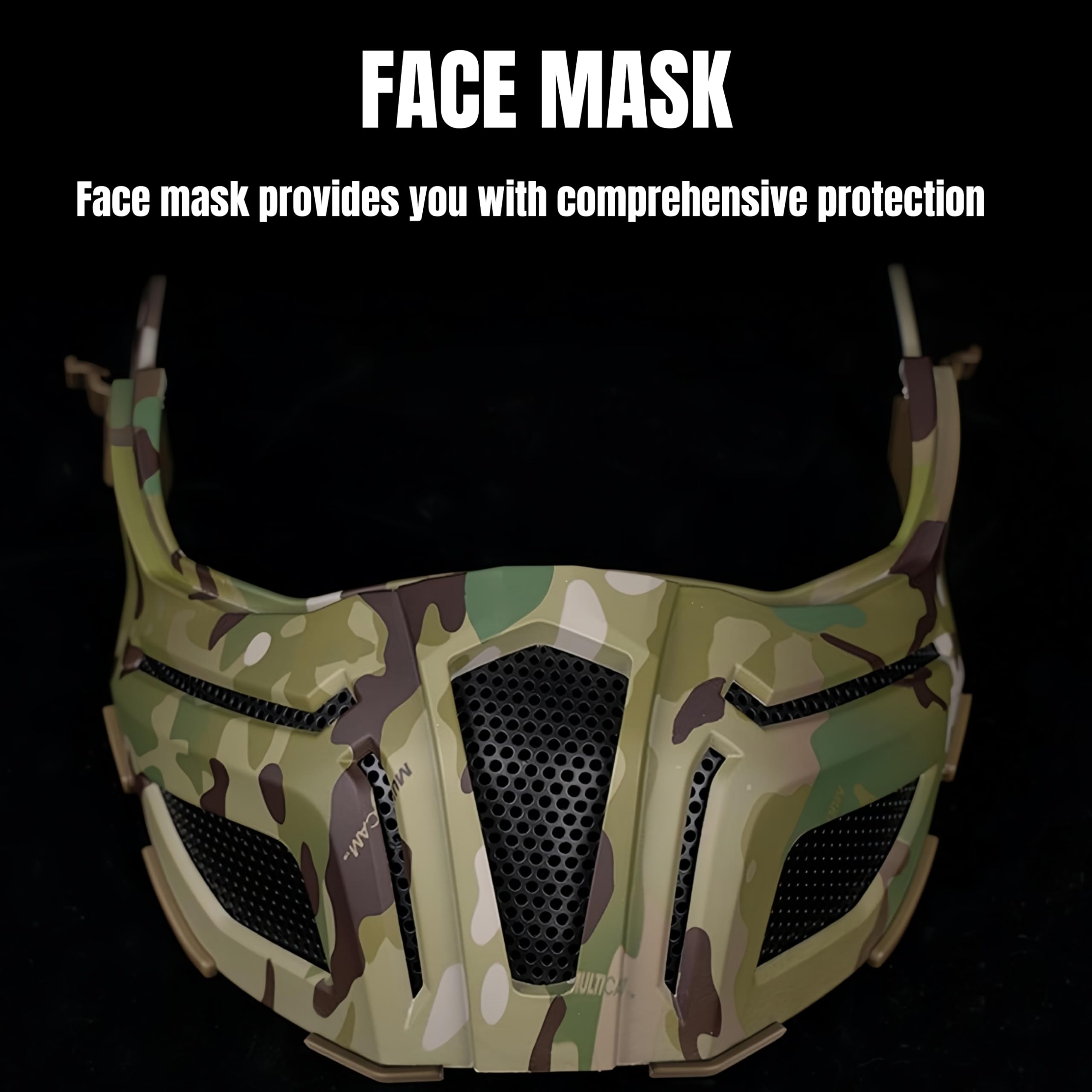 Casco tattico FAST, casco completamente coperto con maschera/occhiali in rete di acciaio, equipaggiamento protettivo per caccia e cosplay