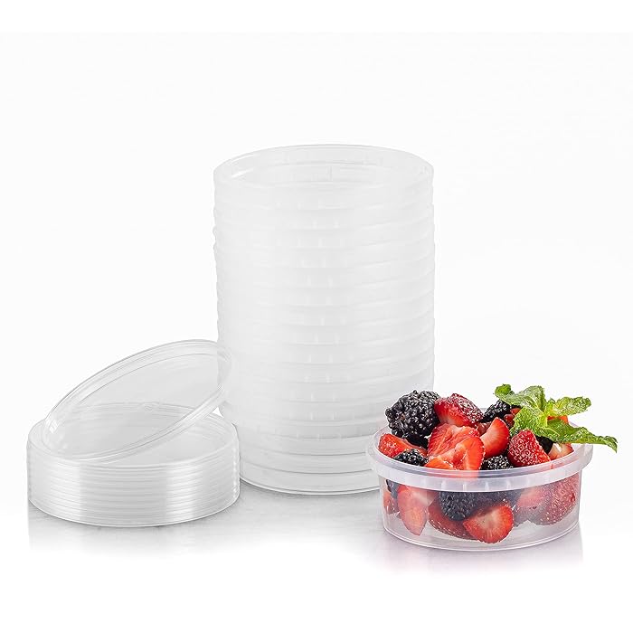 Buy 8oz. Round Clear Deli Containers with Lids Stackable, Tamper