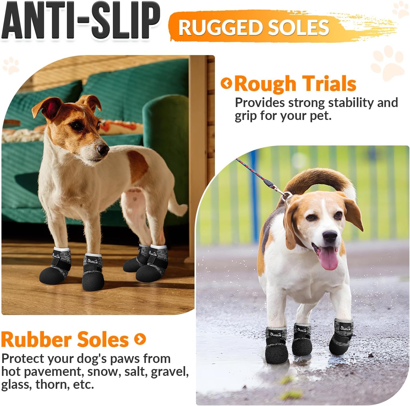 Eyein Dog Boots for Injured Paws Waterproof, Breathable Dog Sock Shoes for Hardwood Floor Outdoor Winter Summer Walking, Reflective Non-Slip Dog Boots Paw Protector for Small Medium Large Dogs (Size6) 5 714h+B4vWOL. AC SL1500