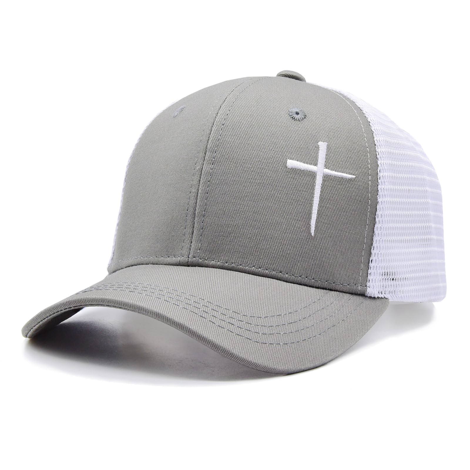 LUDUEIKSW Christian Hats for Men Women, Jesus Cross Trucker Hat Christian Religious Gifts