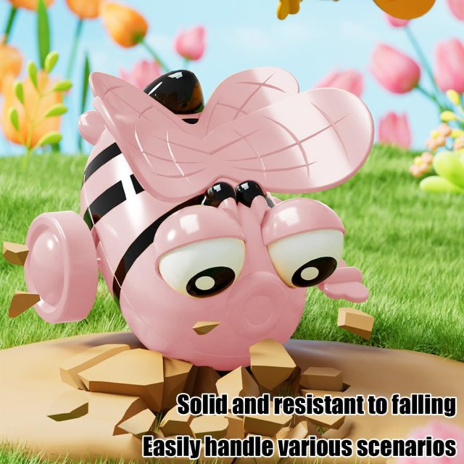UTPATI Children's Wind-Up Tumbling Bee Early Interactive Educational Bee Baby Development Toy with Mechanical Rolling, Jumping, Crawling and Sitting Toy for Children 3