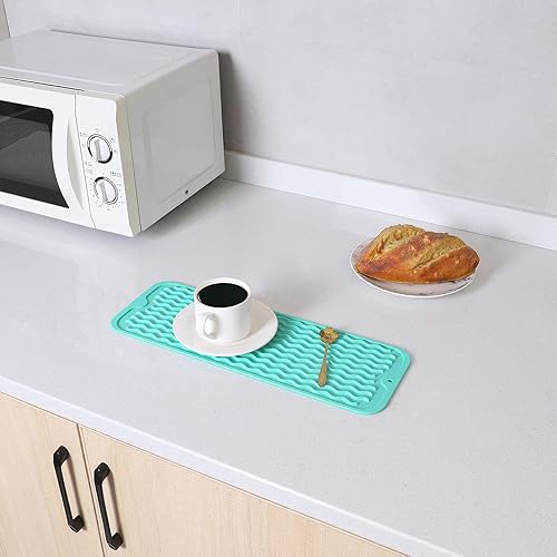 Miniatura 354 de Tapete de silicona para secado de platos para múltiples usos, fácil de limpiar, ecológico, resistente al calor, tapete de silicona para encimera