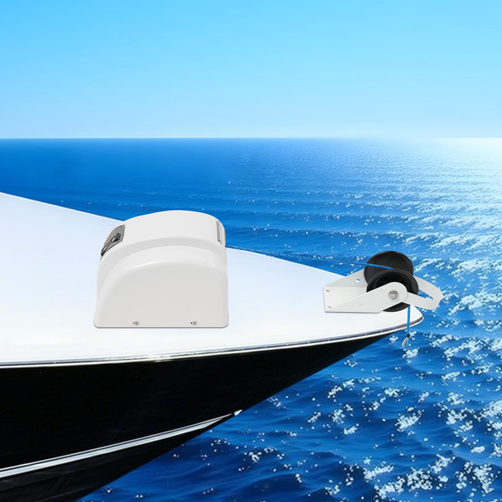 Salpa ancora elettrica per barche, verricello elettrico compatto da 12 V, ancoraggio per barche da 20 kg, ideale per motoscafo, barche da pesca, barche a motore e piccole imbarcazioni da