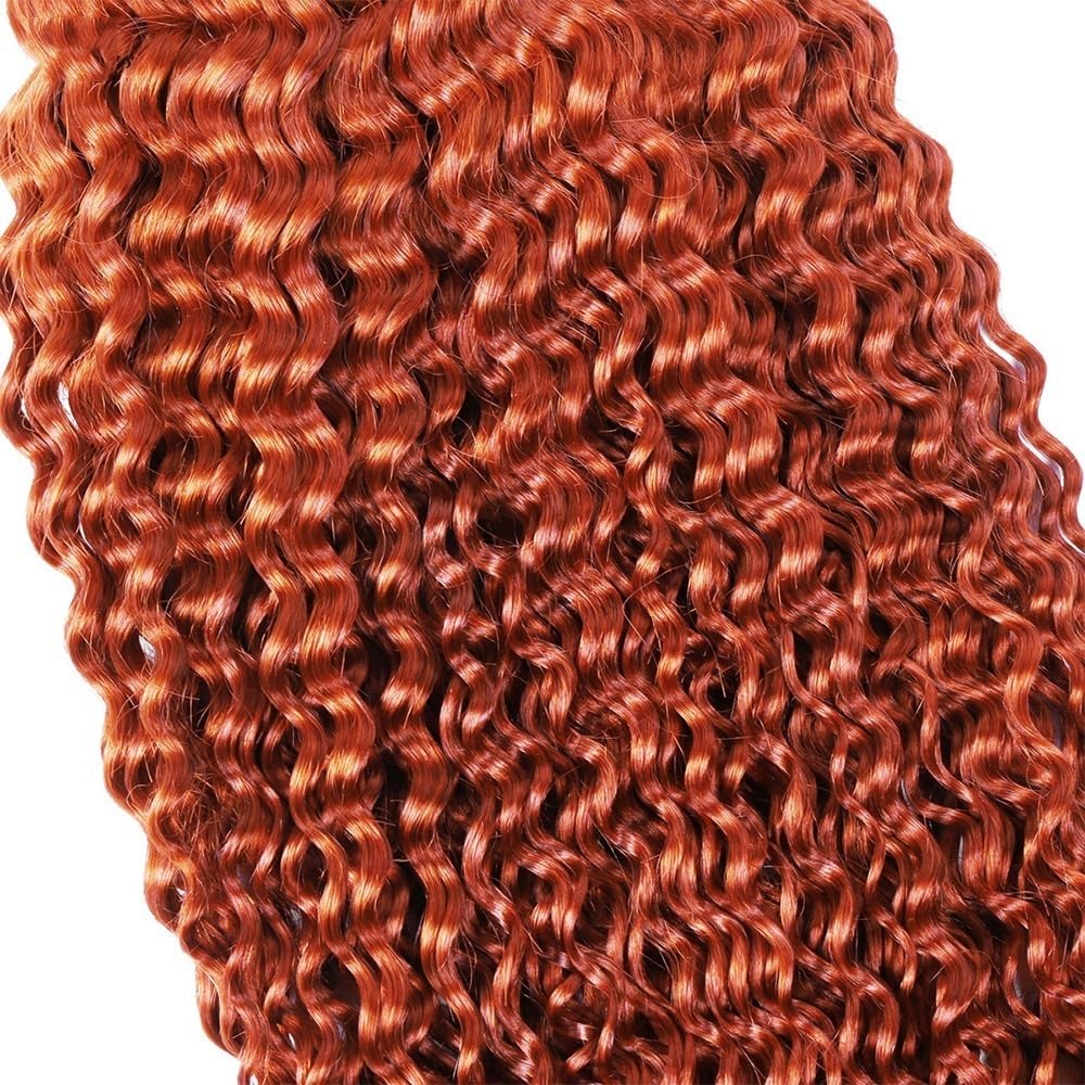 Splatanie włosów Deep Wave #350 Ginger Human Hair Bulk No Weft Brazylijskie przedłużanie włosów Remy do zaplatania Kobieta(20inches)