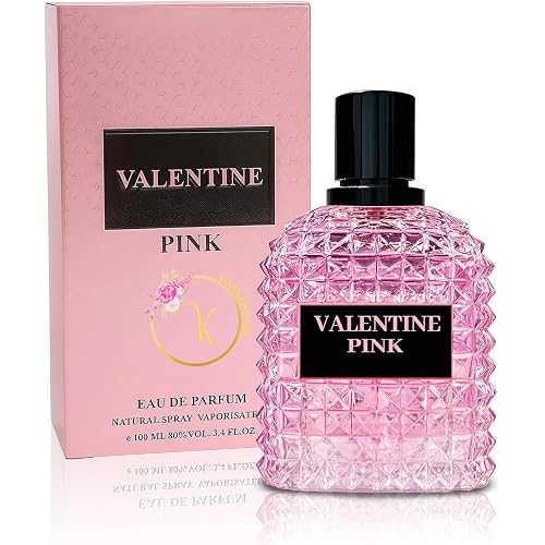 VALENTINE PINK for Women Eau De Parfum - Amber Floral Jasmine, Bourbon Vanilla & Woods Oriental-Floral Fragrance with a Modern Twist Elegant 3.4fl.oz/100ml