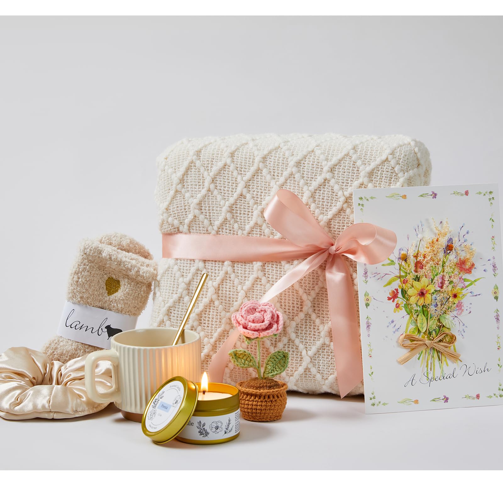 Cesta de regalo de cumpleaños para mujeres, cestas de regalo, paquete de cuidado para mujeres, cesta de regalo Grt Well Soon, cesta de regalo de cumpleaños para el día de la madre, cesta de regalo de