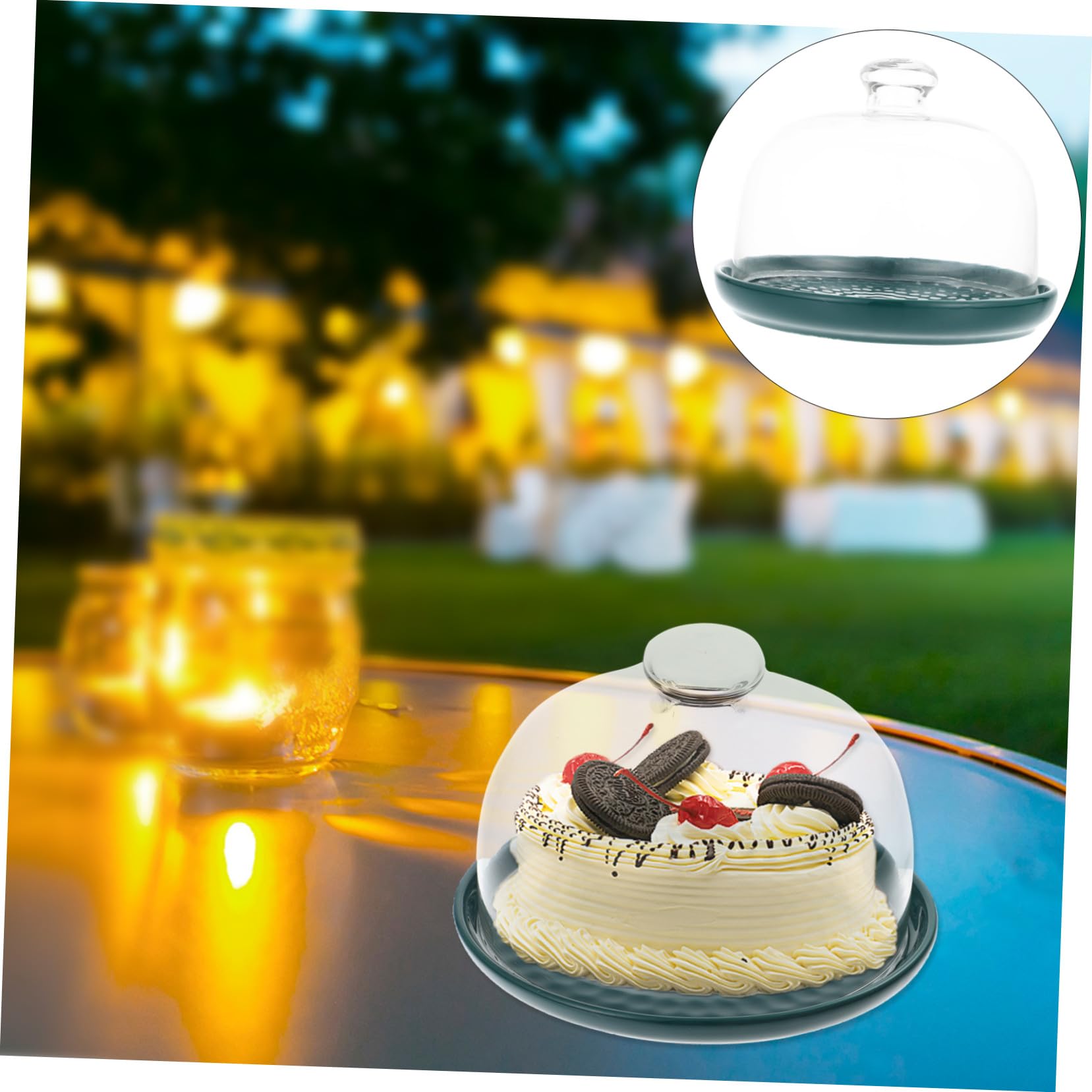 Assiette à Dessert en Céramique et Verre Verte pour Présentation