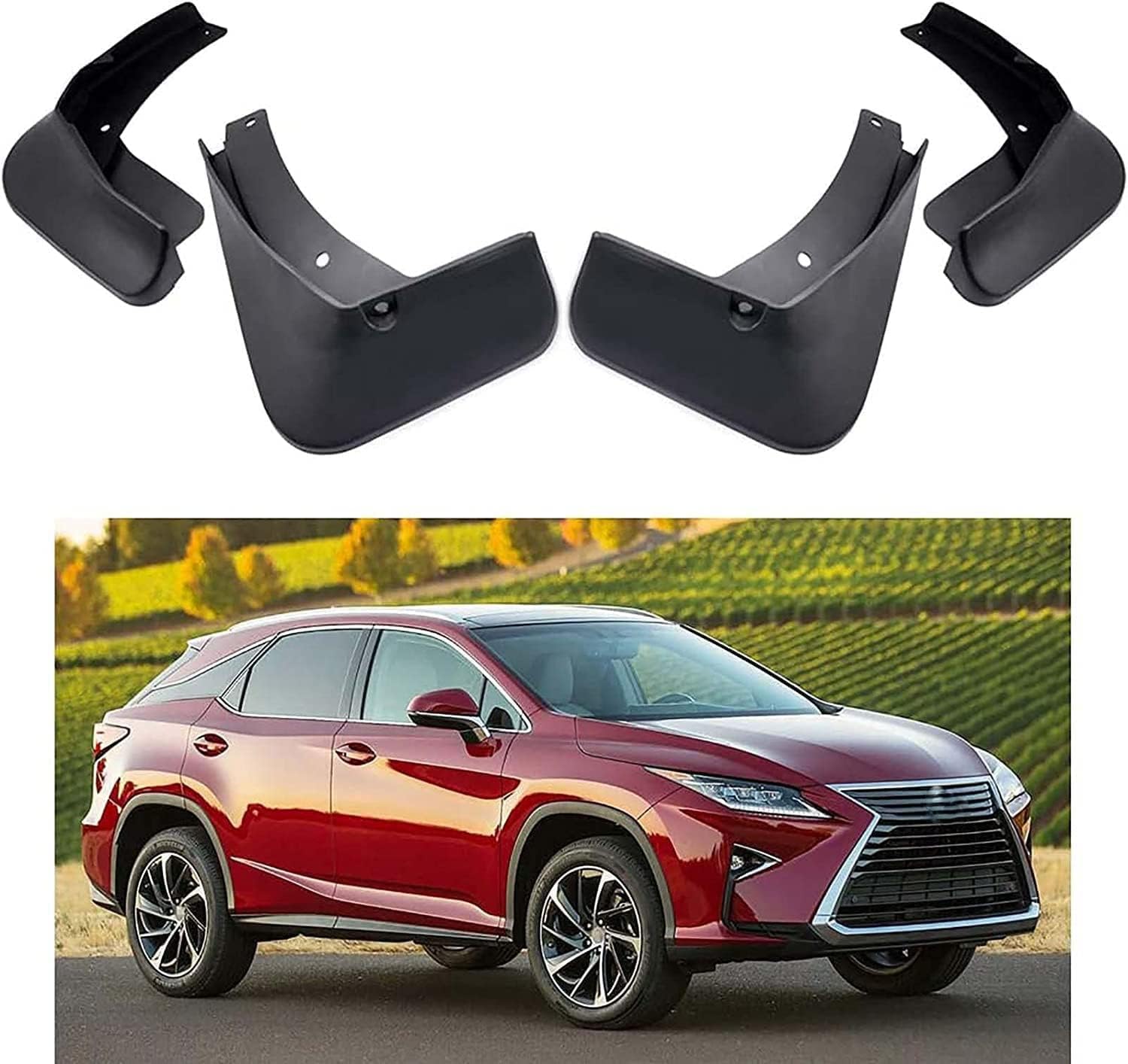 Zjbzq 4 Pièces Bavettes Voiture Pour Lexus RX 350 350L 450h 450hL 200t 2016-2019 - Garde-Boue Avant Arrière
