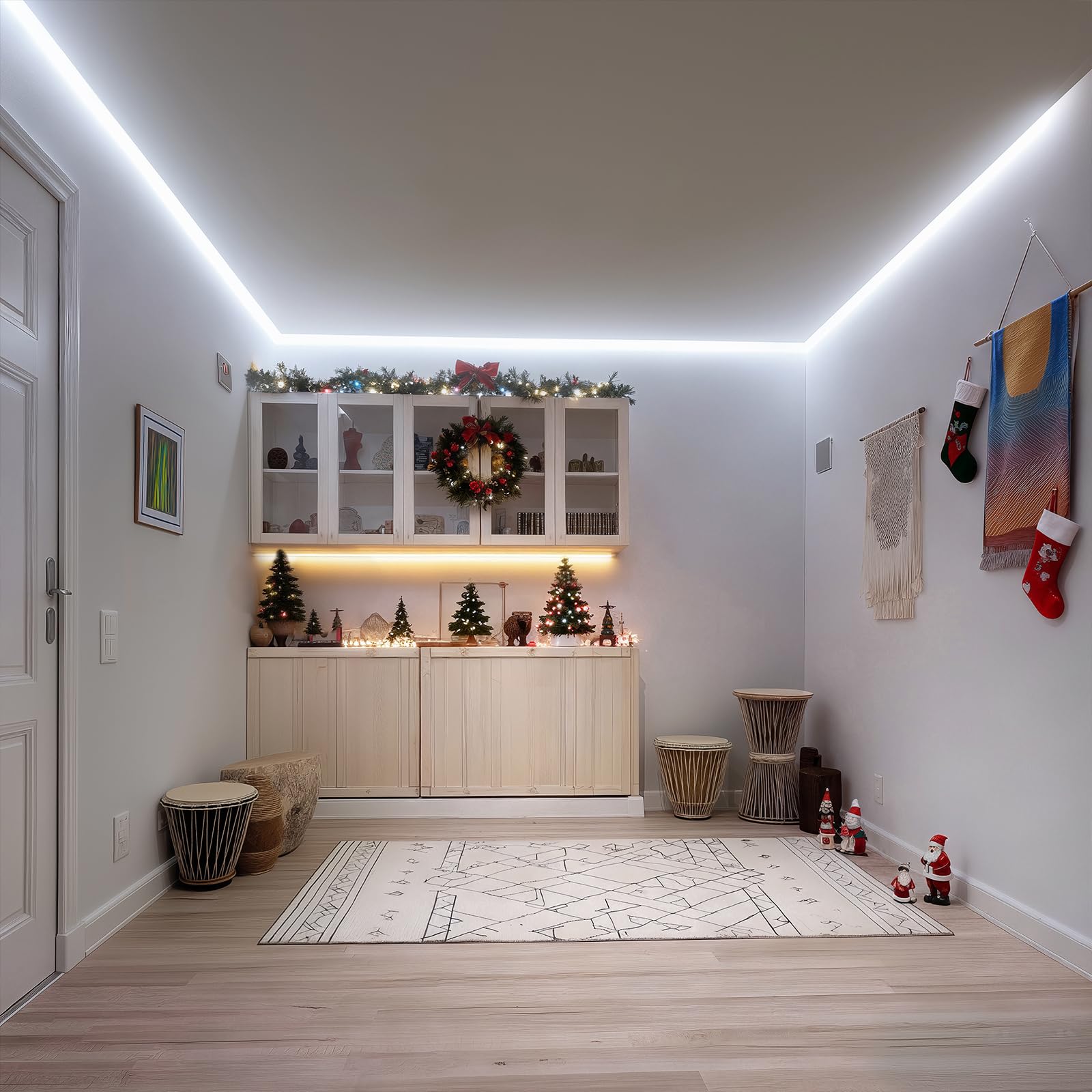 Shine Decor Bande Lumineuse à LED, AC 220V 230V Ruban LED, IP67 étanche, 432 leds/m Ultra Haute Luminosité Bande LED Certifié CE pour pour l'éclairage Intérieur et Extérieur (Blanc Froid,20m)