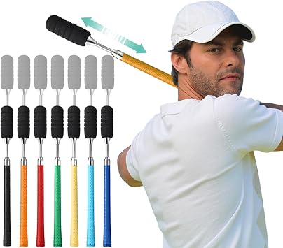 CAITON Retractable Golf Swing Training Aid,Rhythm Click Sound Warm Up Golf Swing Trainer for Men and Women Unique Golf Gifts