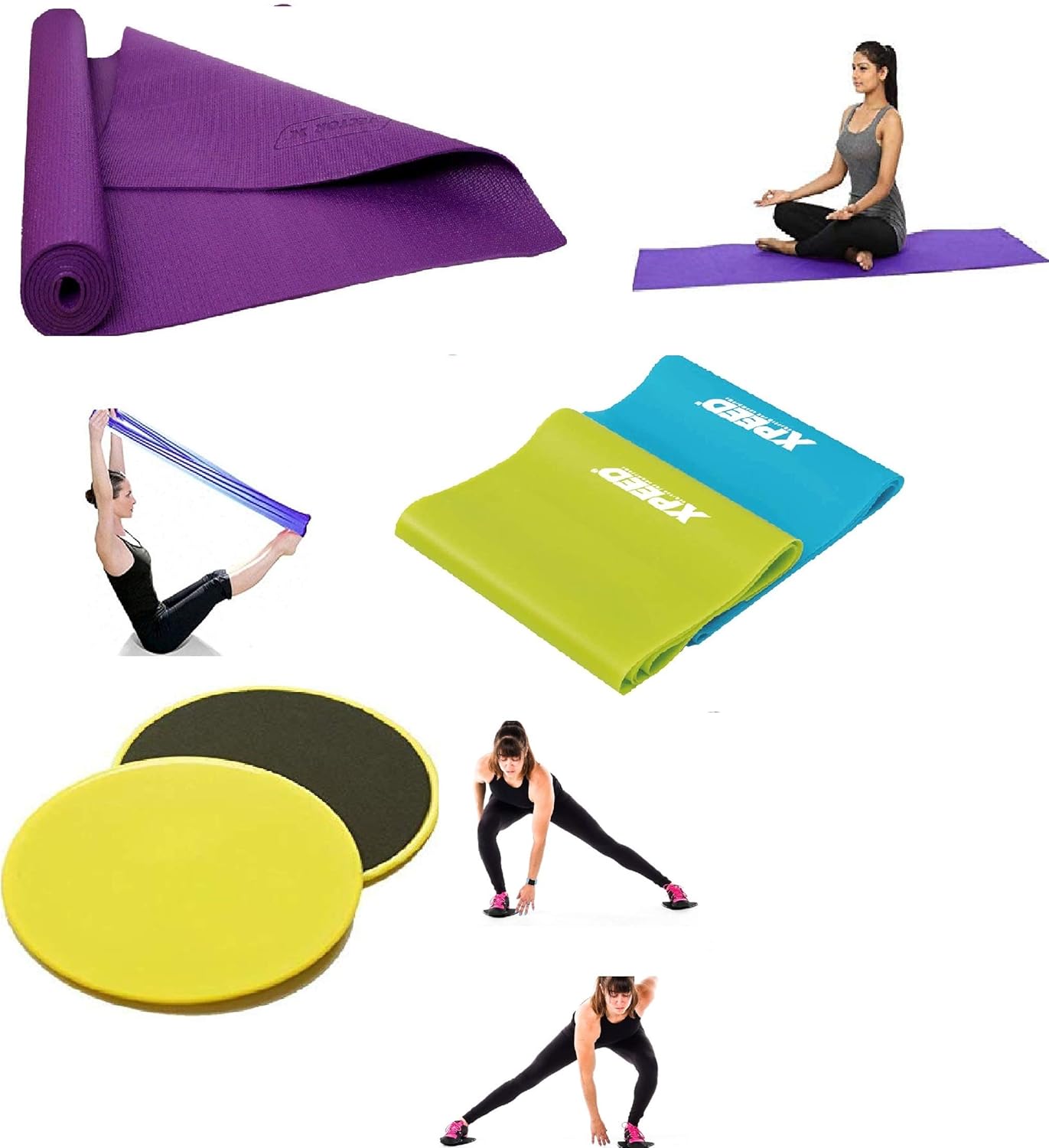 XPEED XP3 Yoga Kit Home Fitness Set Foam Non Slip Yoga Mat Unisex Meditation Yoga Mat Thick