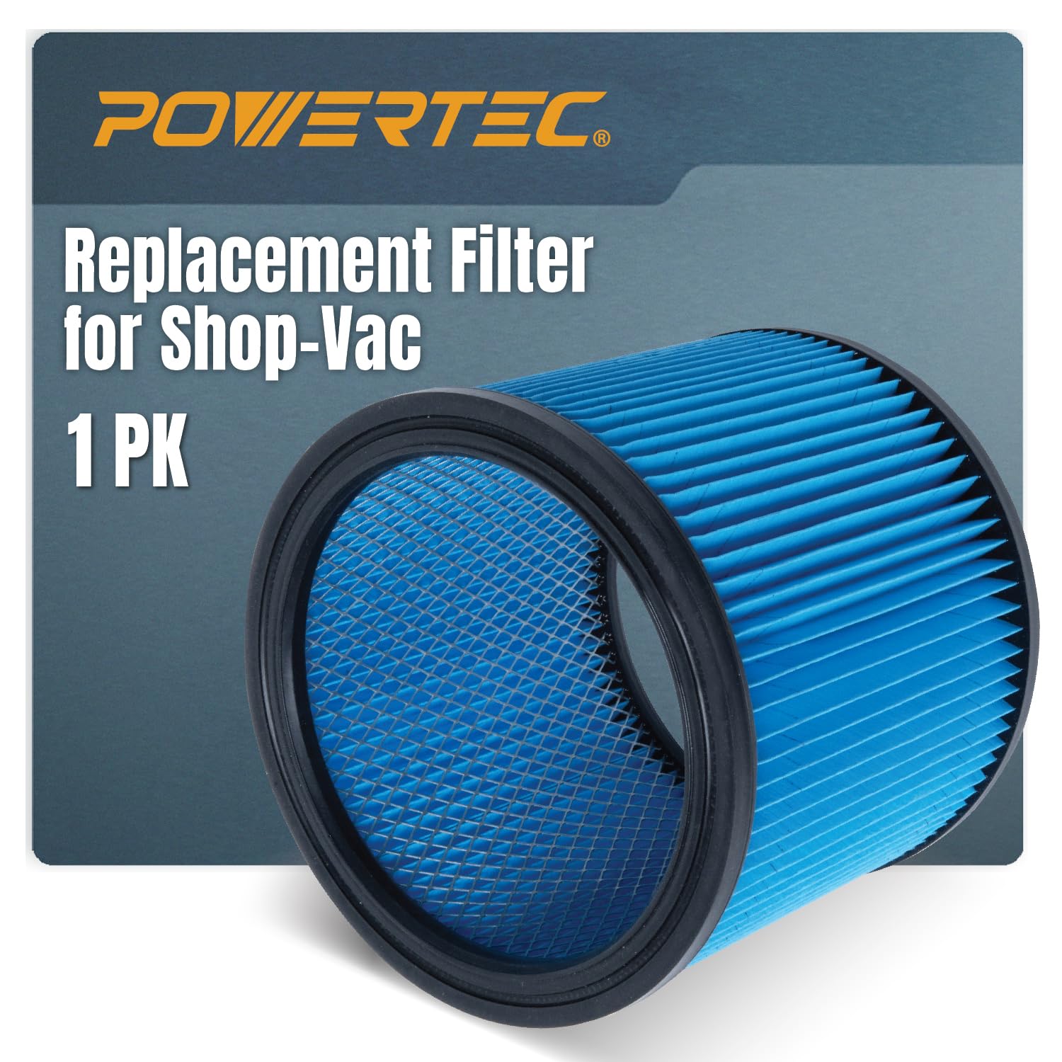 POWERTEC 90304 Cartridge Filters for Shop Vac, 90333, 90350, 9030433 Type U Replacement Filters, Fits Shop-Vac Most 5 Gallon and Above Wet/Dry Vacuum