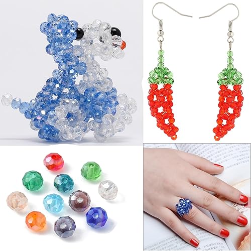 Miniatura 5 de Gocelyn Cuentas facetadas de cristal de color AB (azul rey), cuentas facetadas Rondelle surtidas, suministros variados, cuentas sueltas espaciadoras